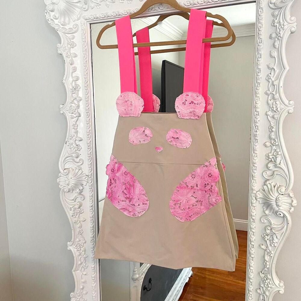 New York Couture One of a Kind PINK Dyed Panda Dress